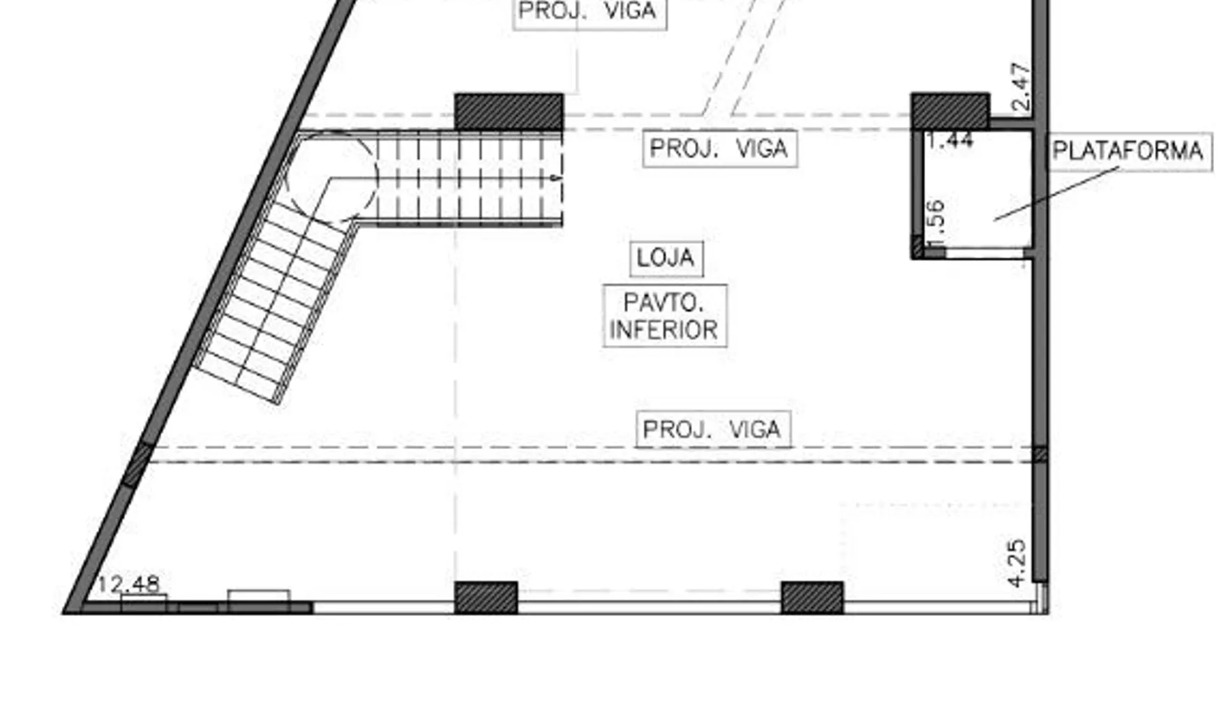 Planta — Planta 01 - 227 02m² - pavimento inferior