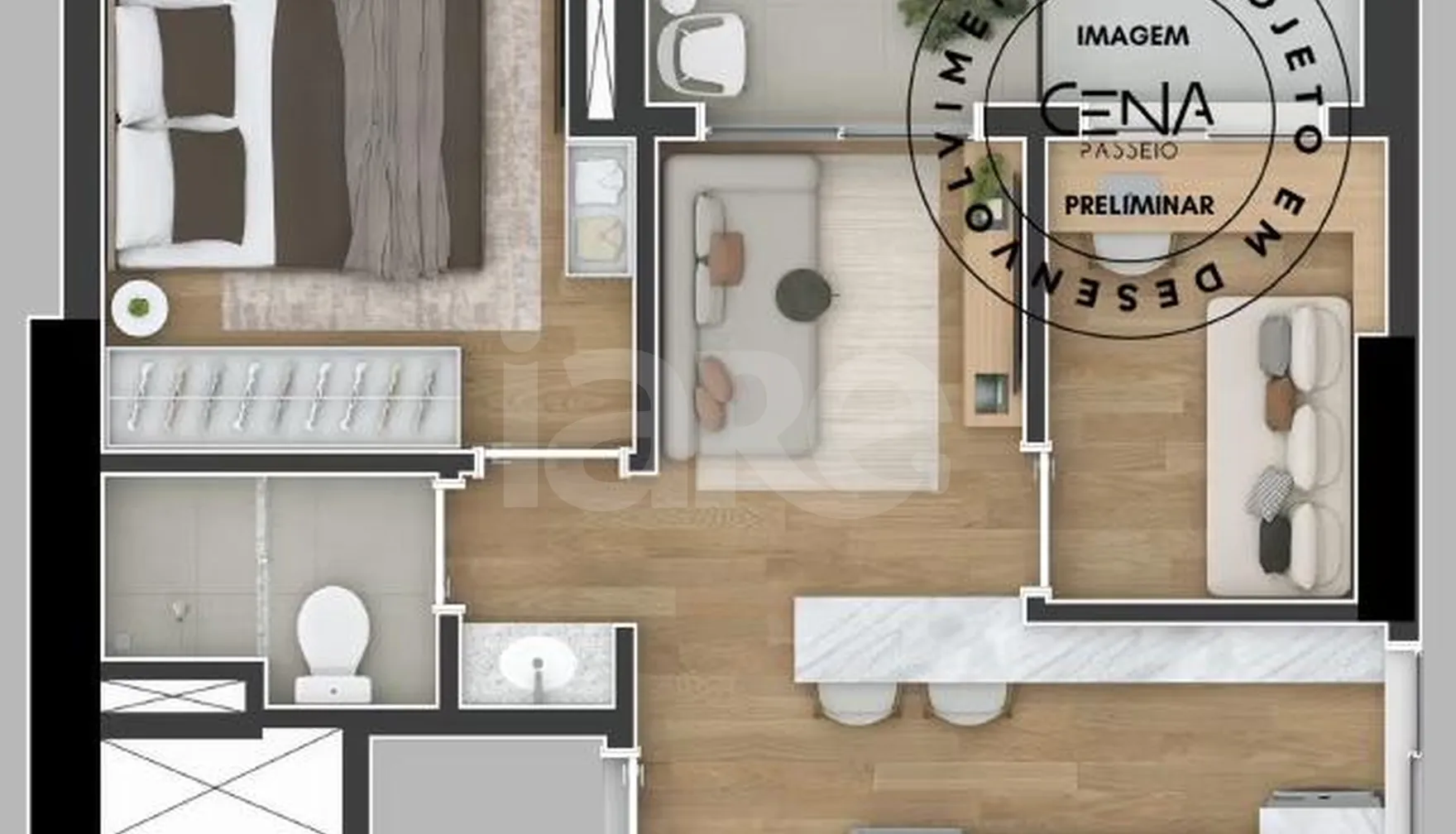 Planta — Apartamento 34,96 m²