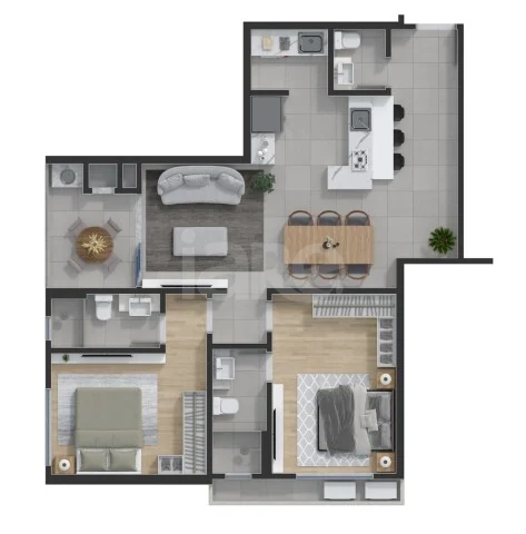 Planta — Apartamento 85,67 m²