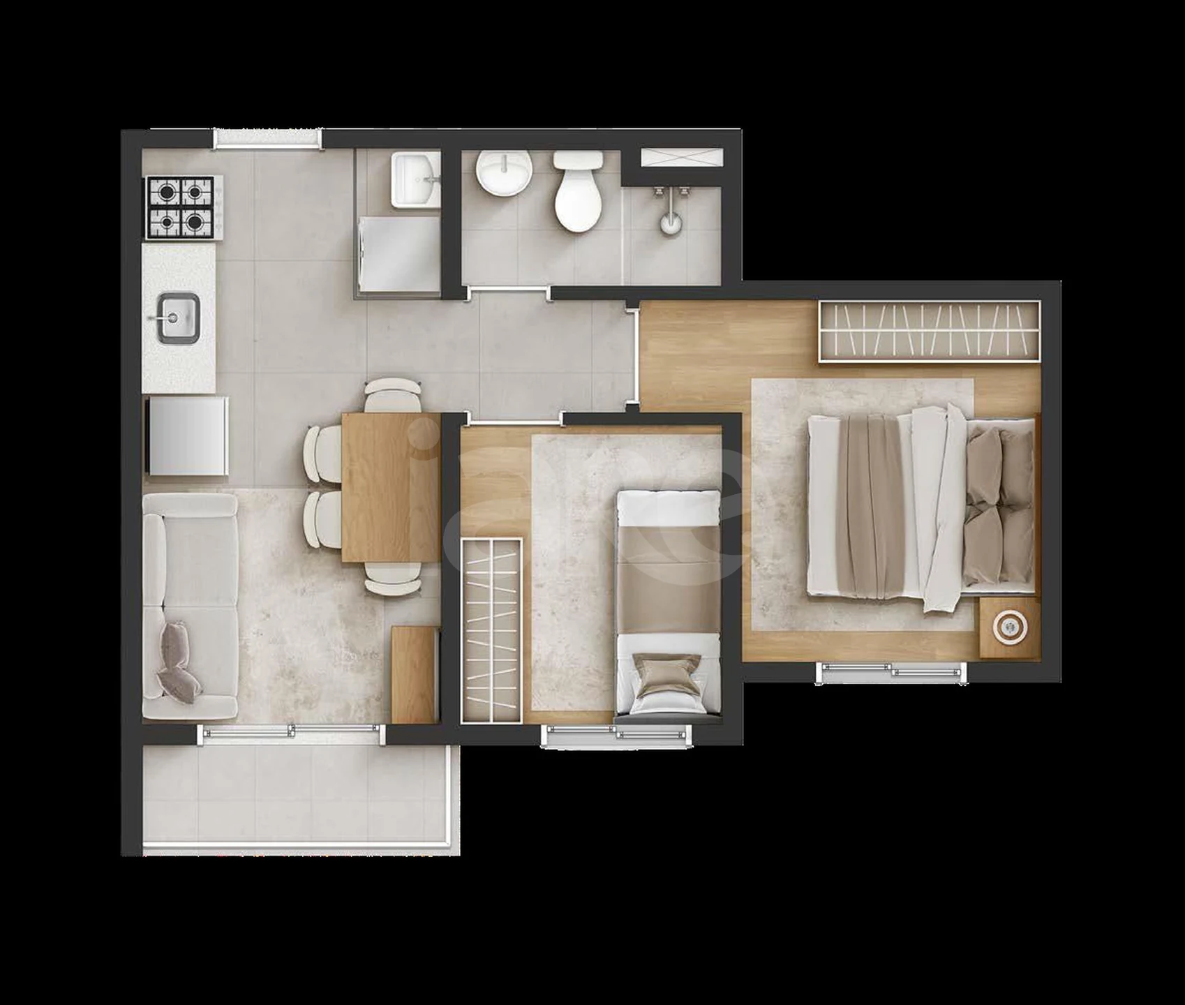 Planta — Apartamento 34 m²