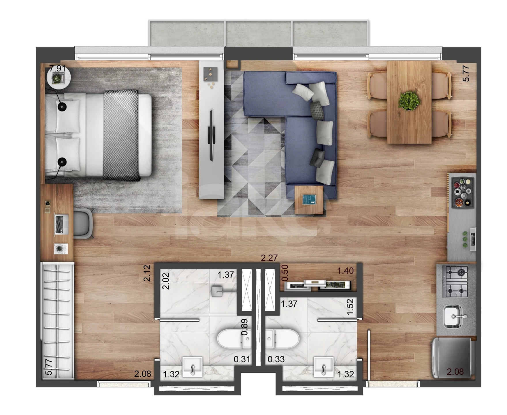Planta — Garden 59,2 m²