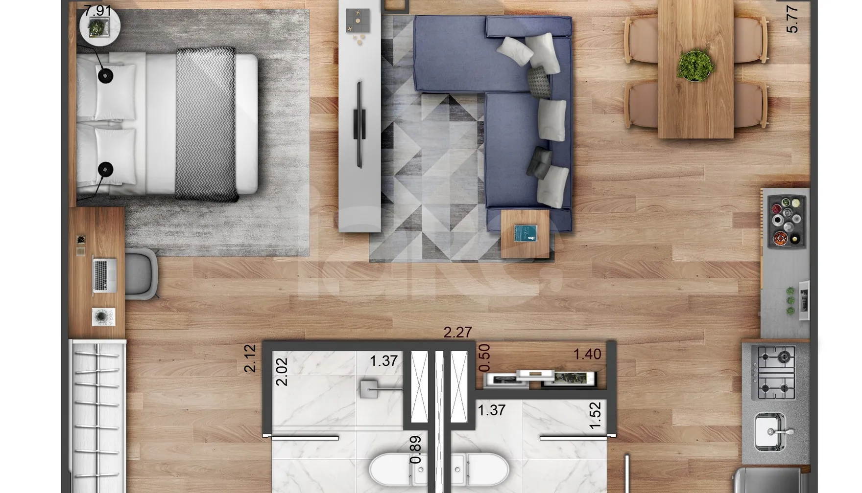 Planta — Garden 59,2 m²