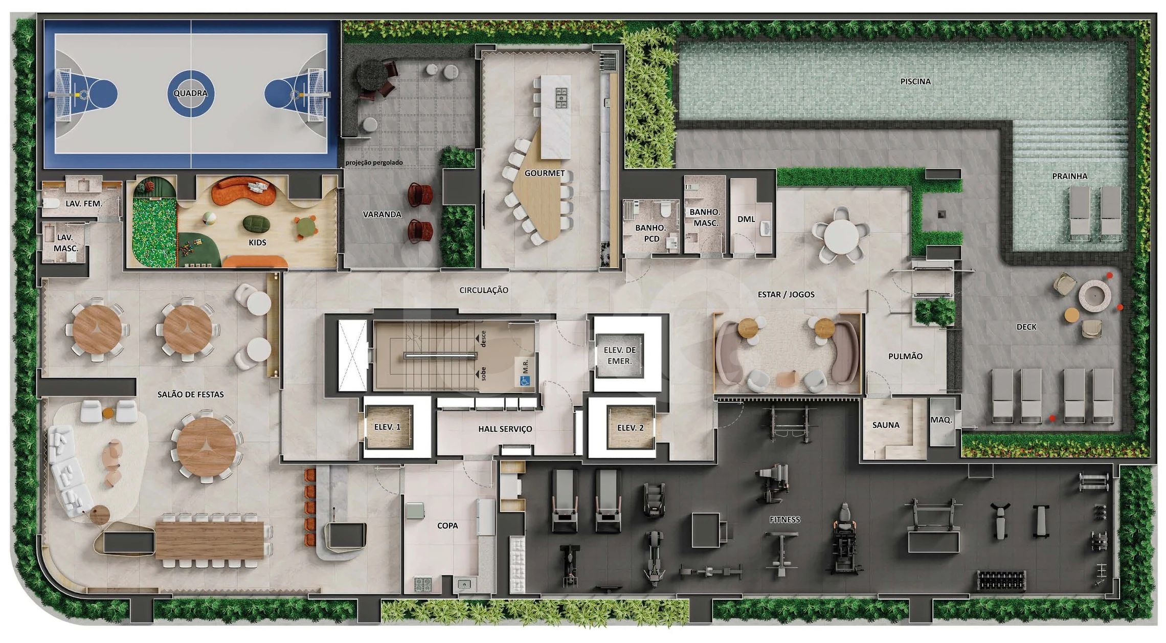 Planta — Pavimento lazer