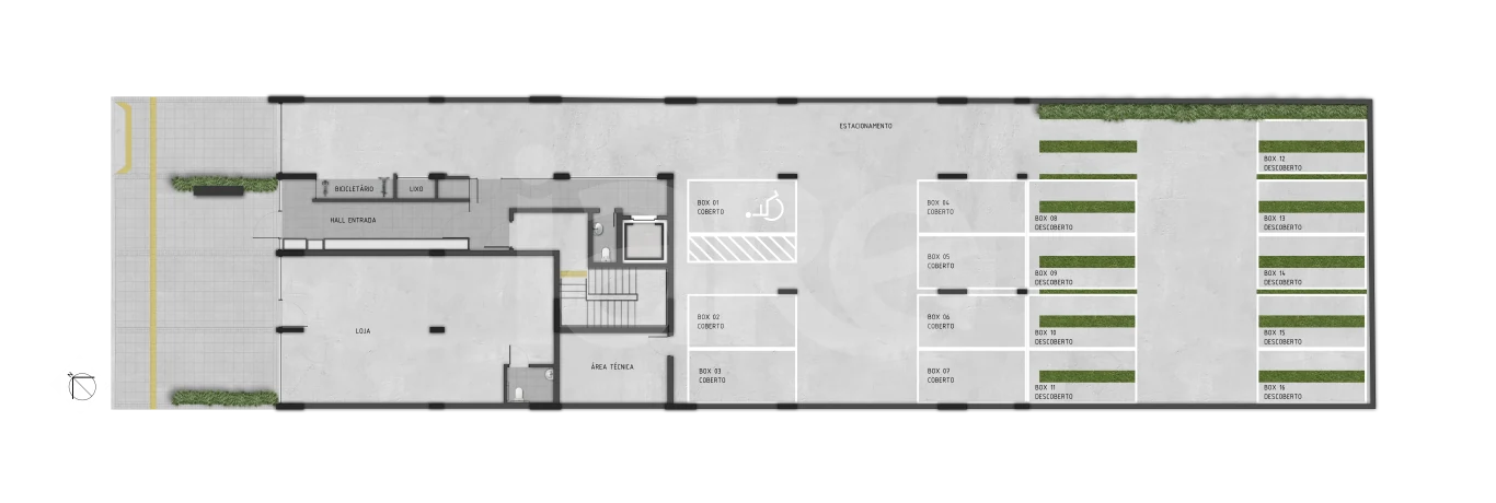 Planta — Pavimento 1 - garagem