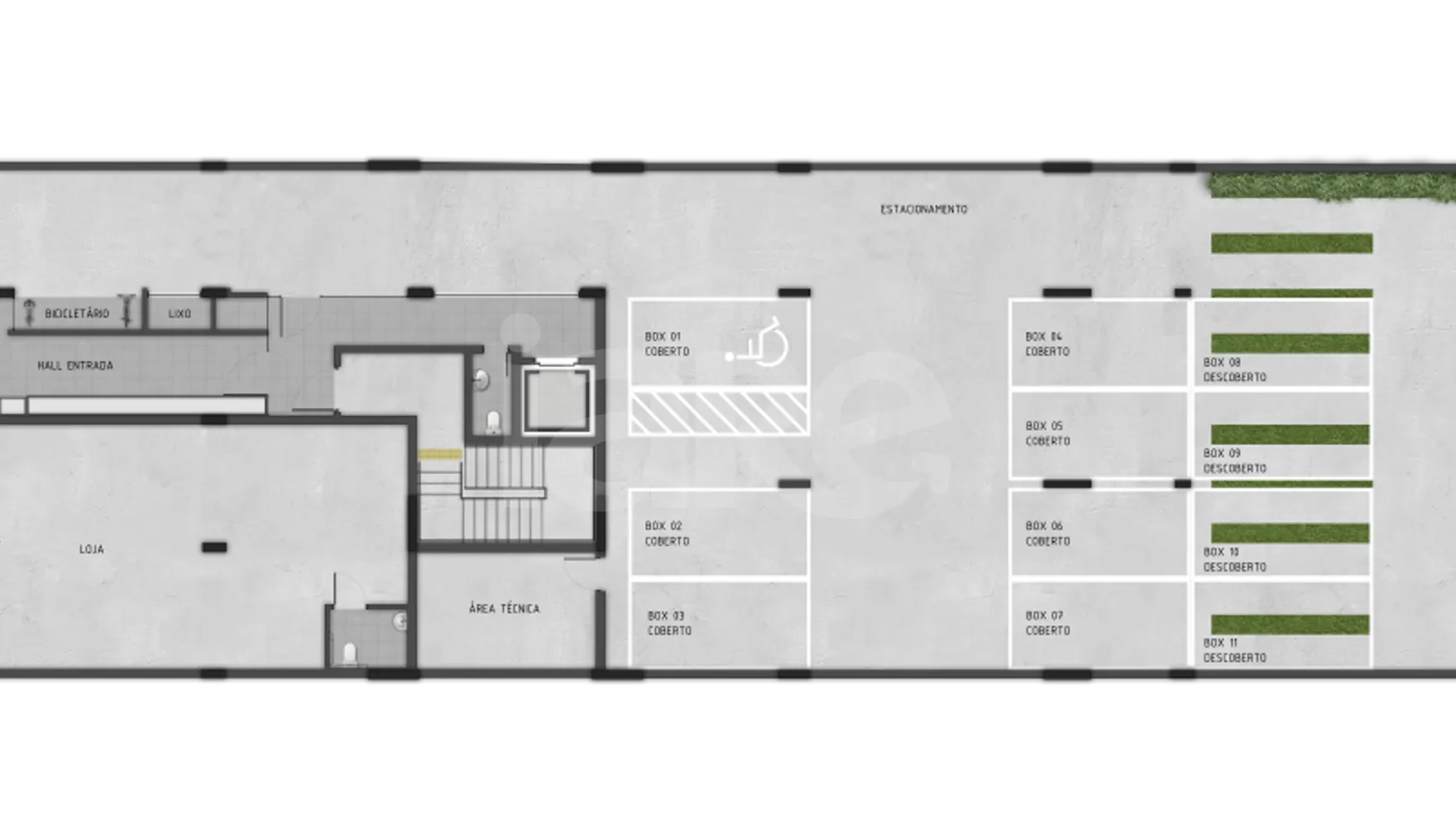 Planta — Pavimento 1 - garagem