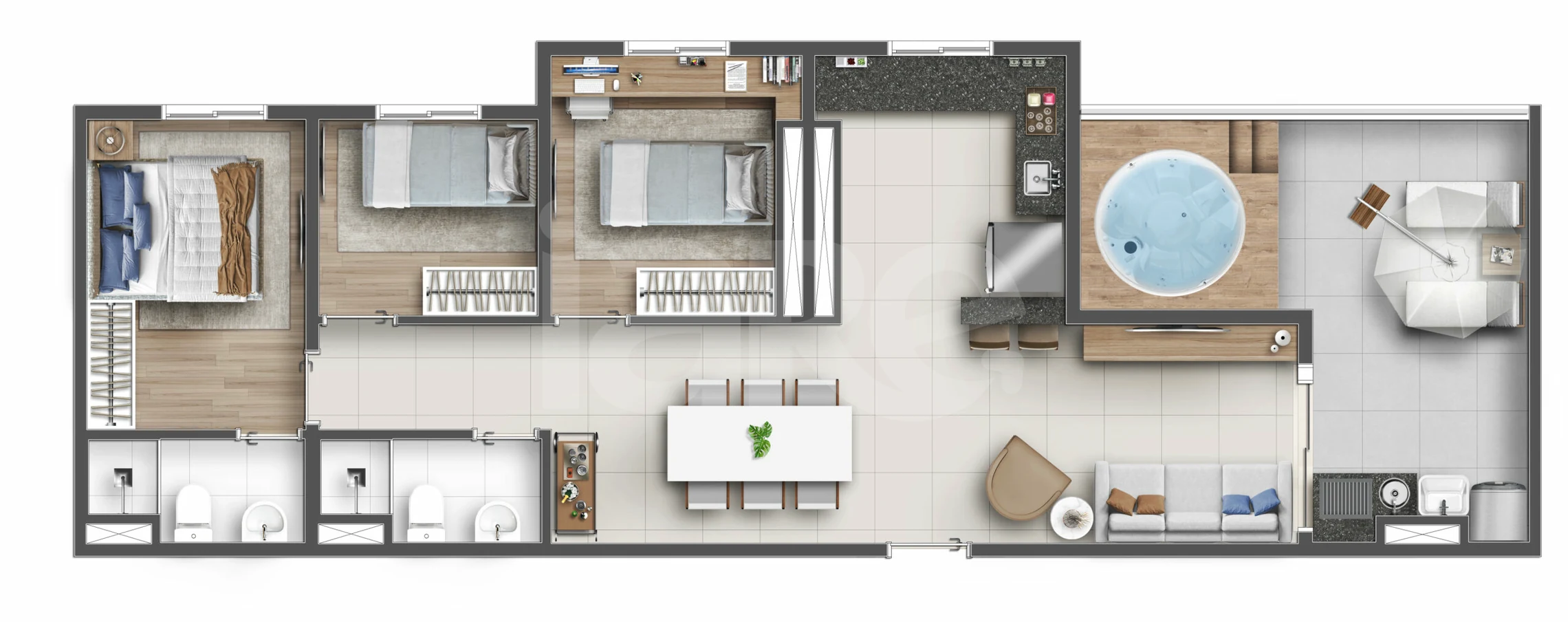 Planta — Cobertura Horizontal 81,97 m²