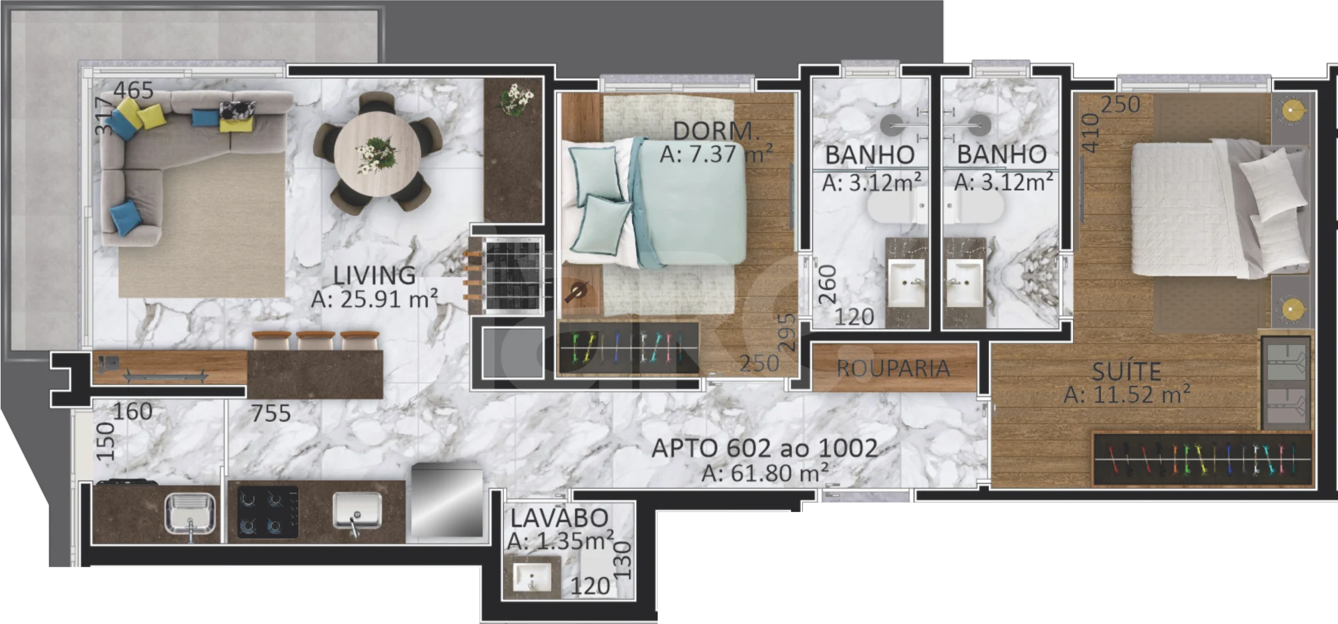 Planta — Garden 71,64 m²