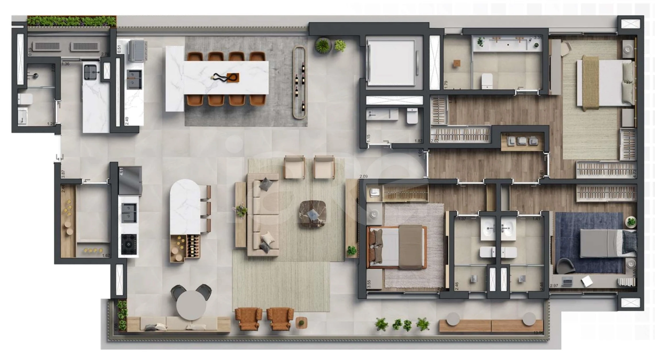 Planta — Garden 205,6 m²