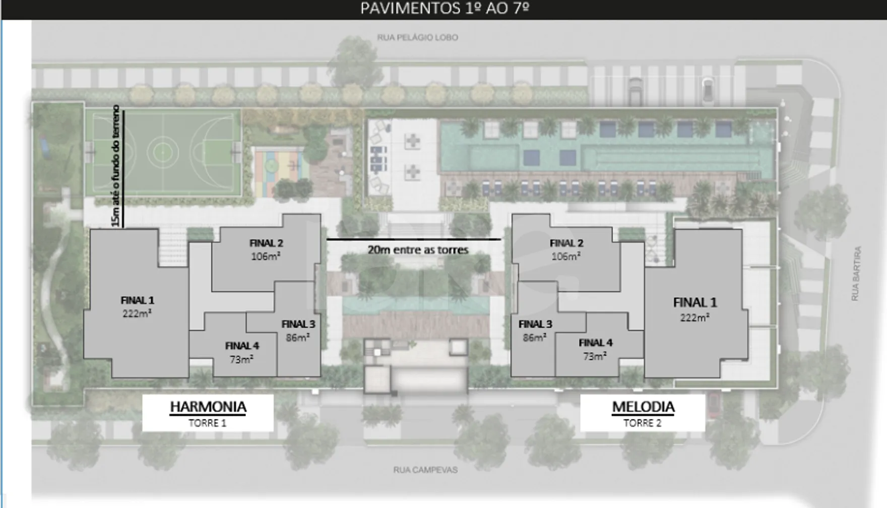 Planta — Pavimento 1º ao 7º andar
