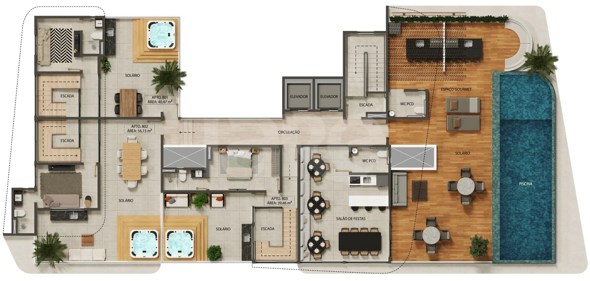 Planta — Pavimento Cobertura - rooftop