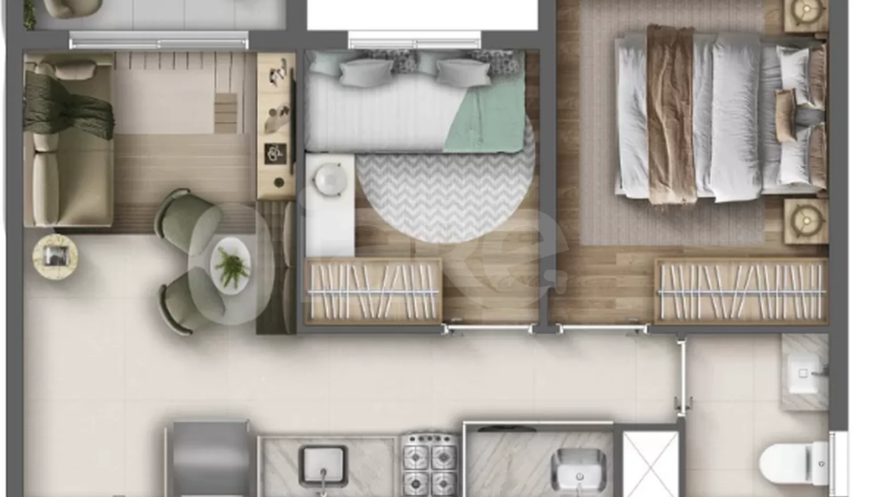 Planta — Apartamento 36,59 m²