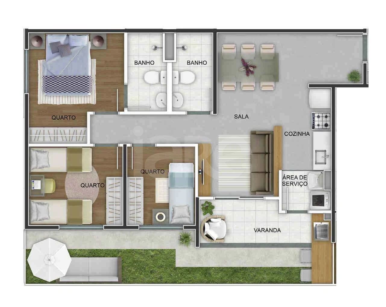 Planta — Garden 73,41 m²