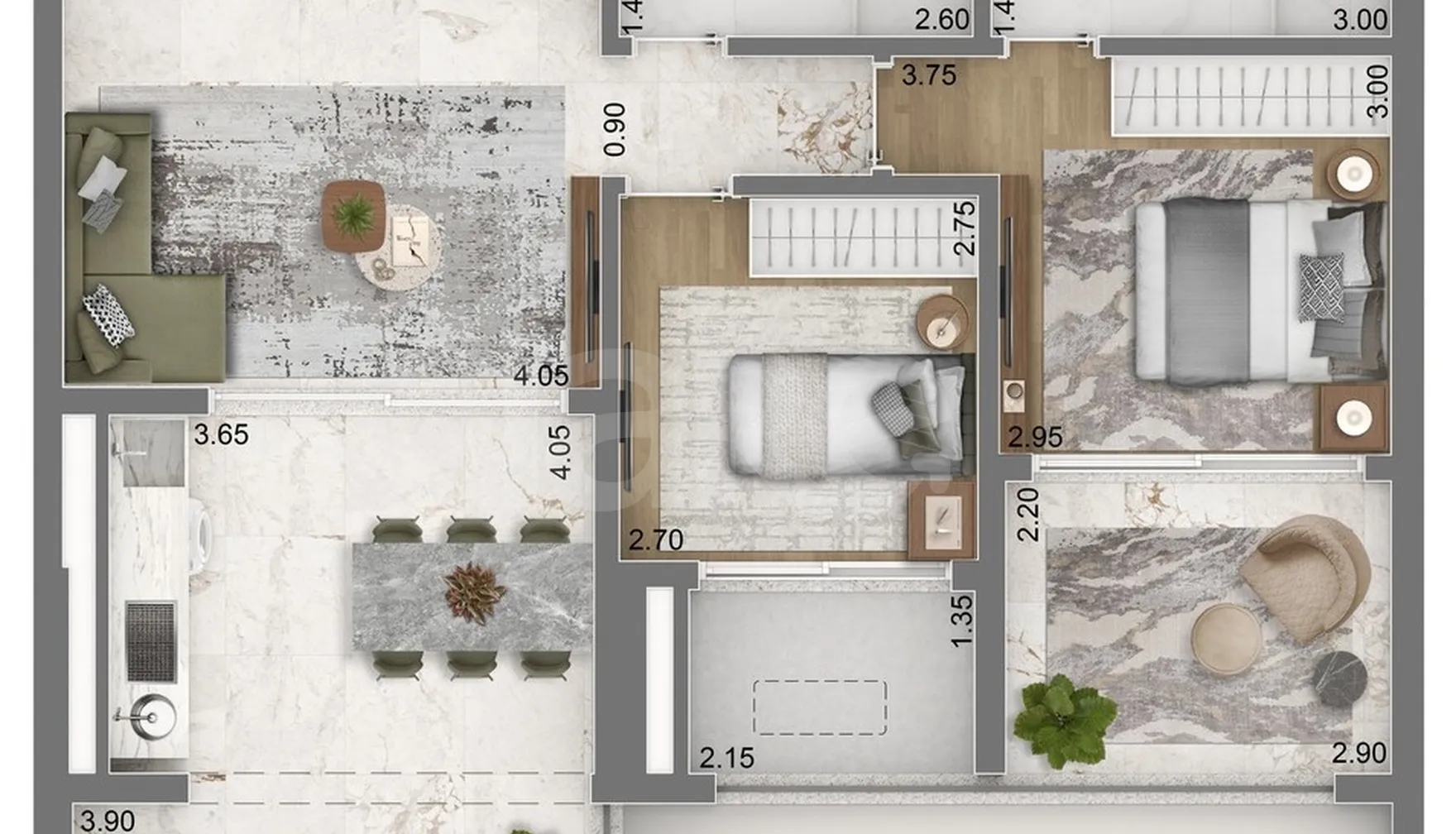 Planta — Apartamento 79,1 m²