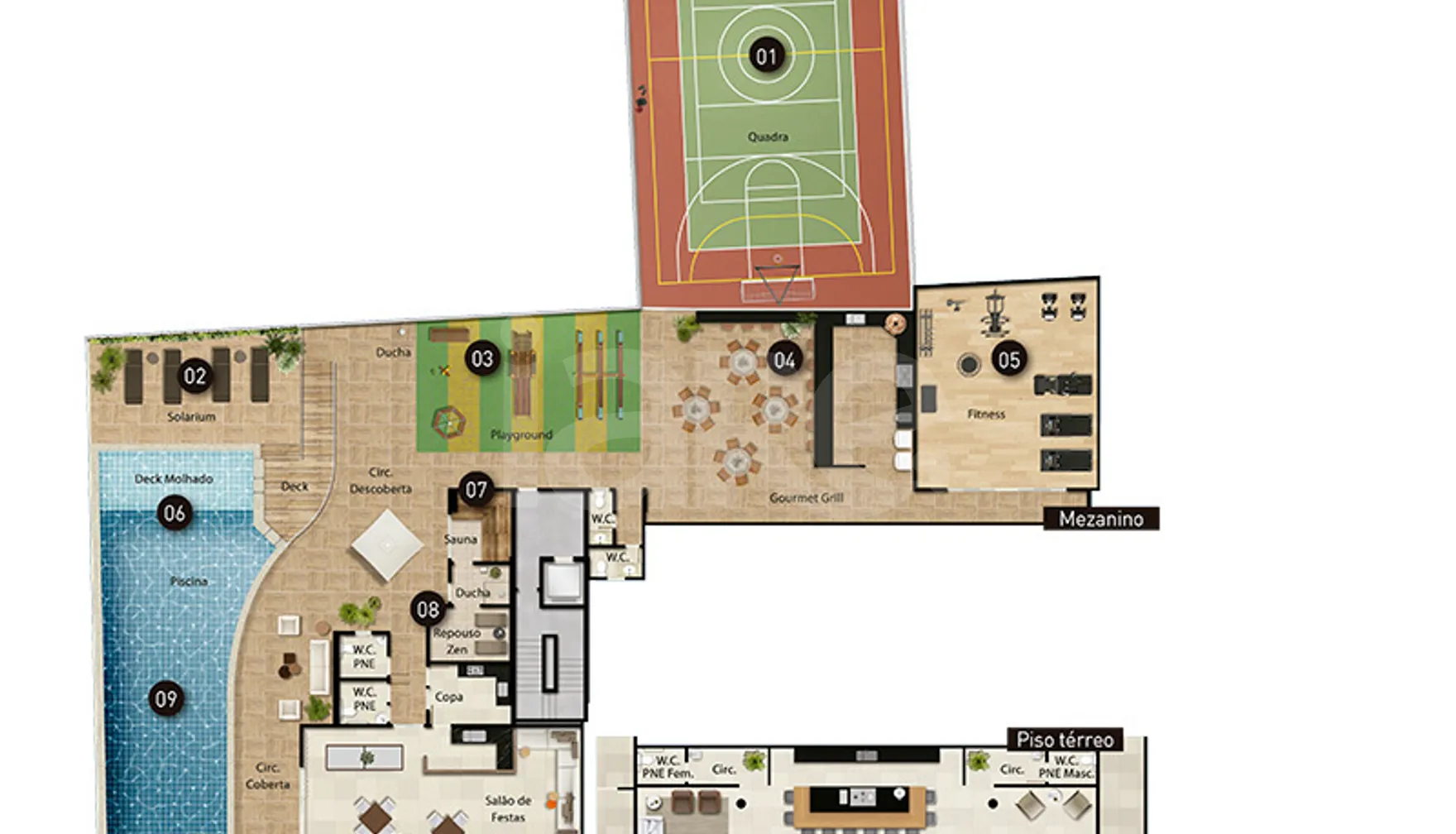 Planta — Pavimento lazer