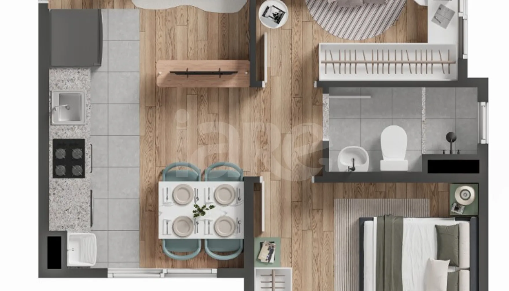 Planta — Apartamento 35,82 m²