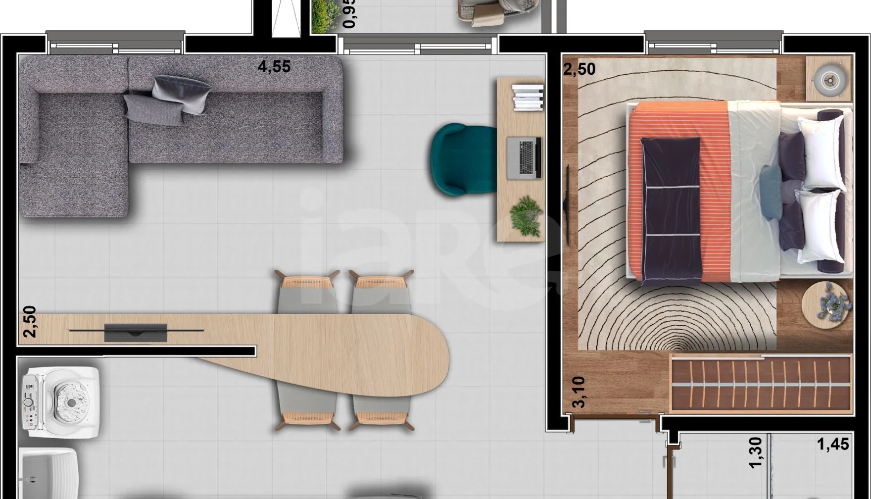 Planta — Apartamento 38 m²