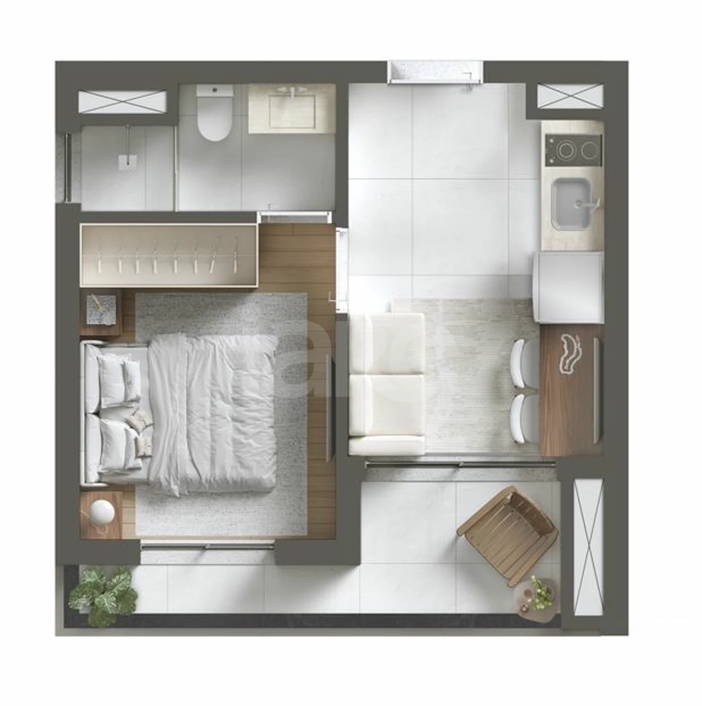 Planta — Apartamento 27,46 m²