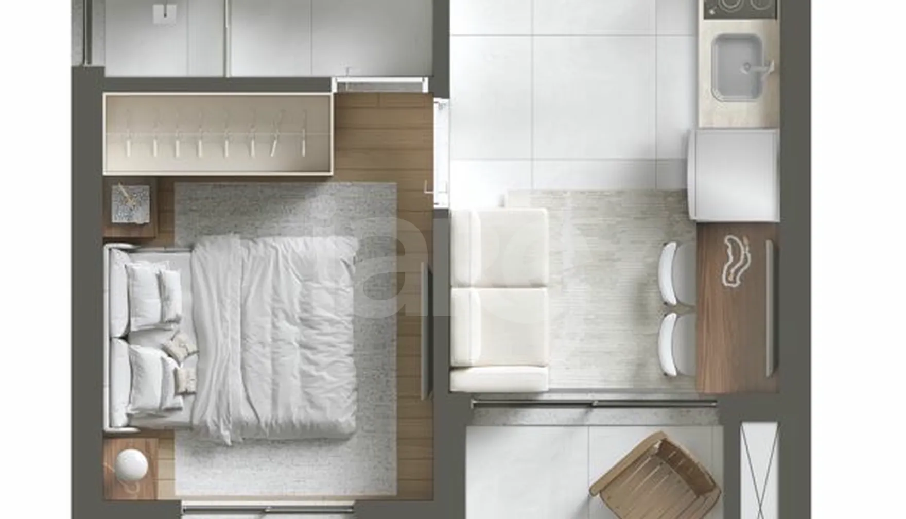 Planta — Apartamento 27,46 m²