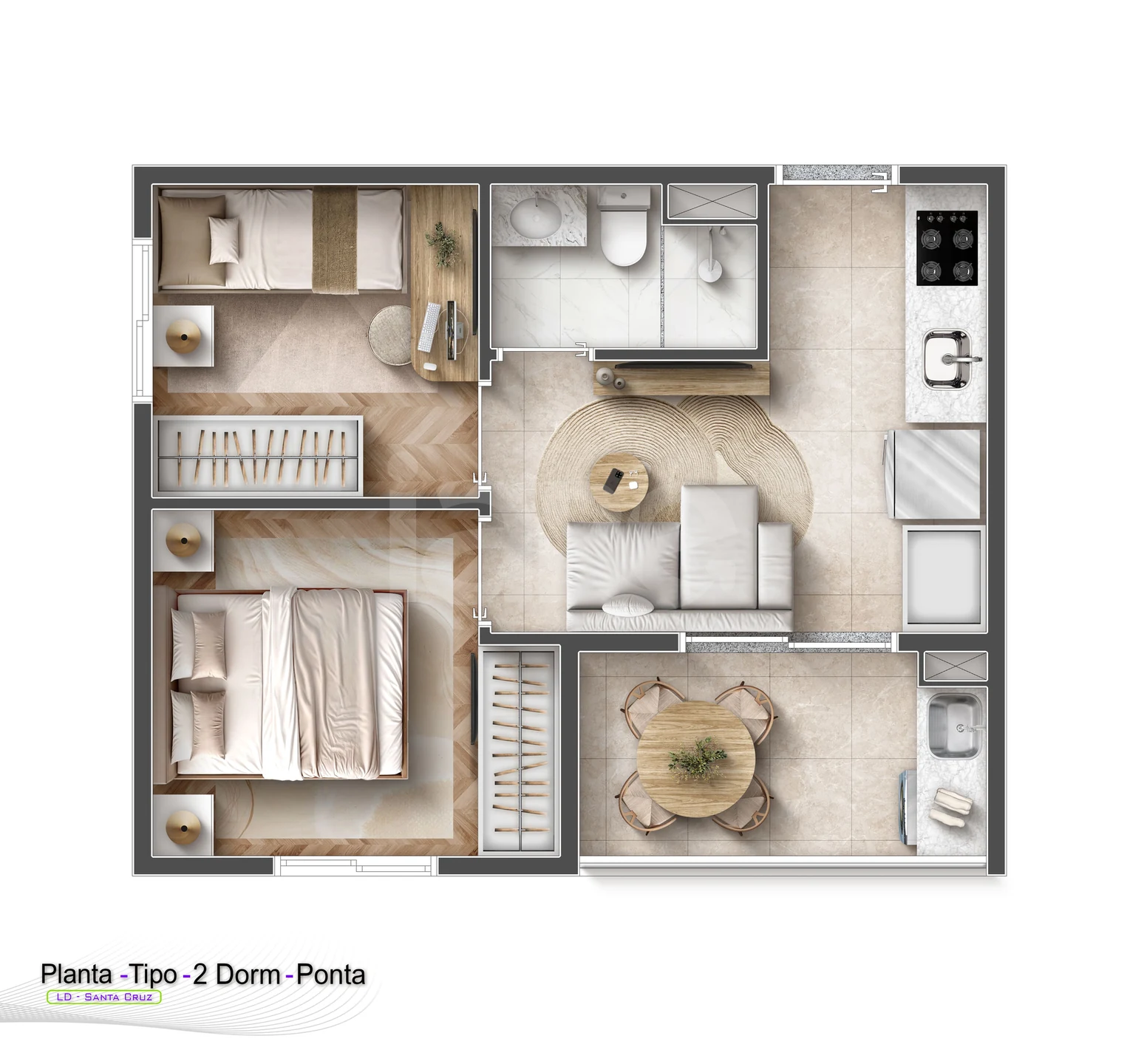 Planta — Apartamento 32,76 m²
