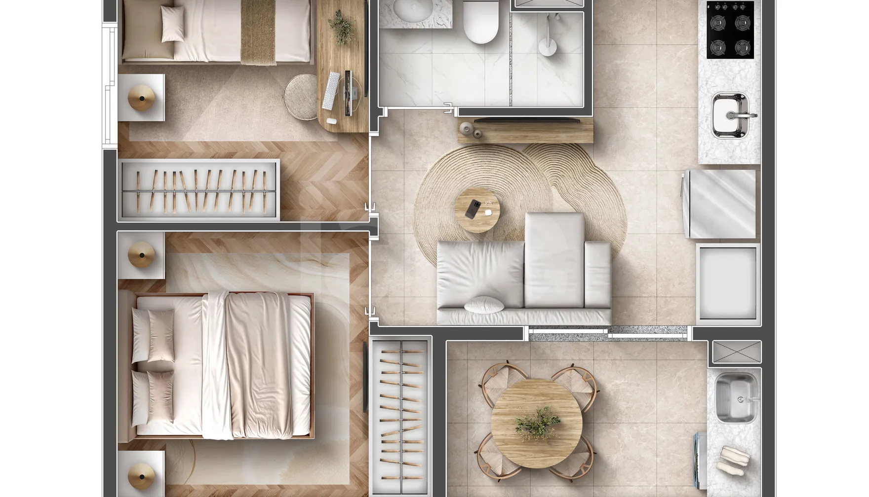 Planta — Apartamento 32,76 m²