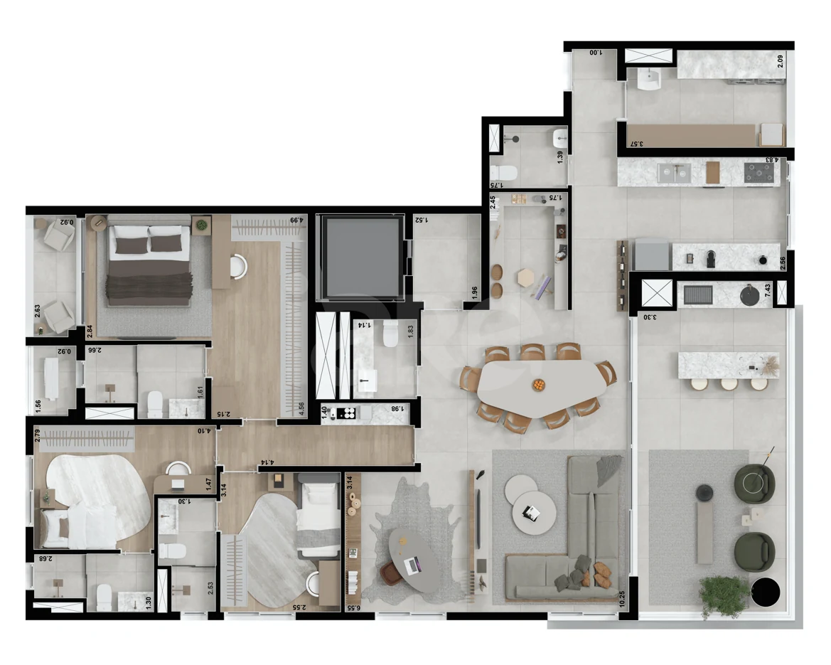 Planta — Apartamento 182 m²