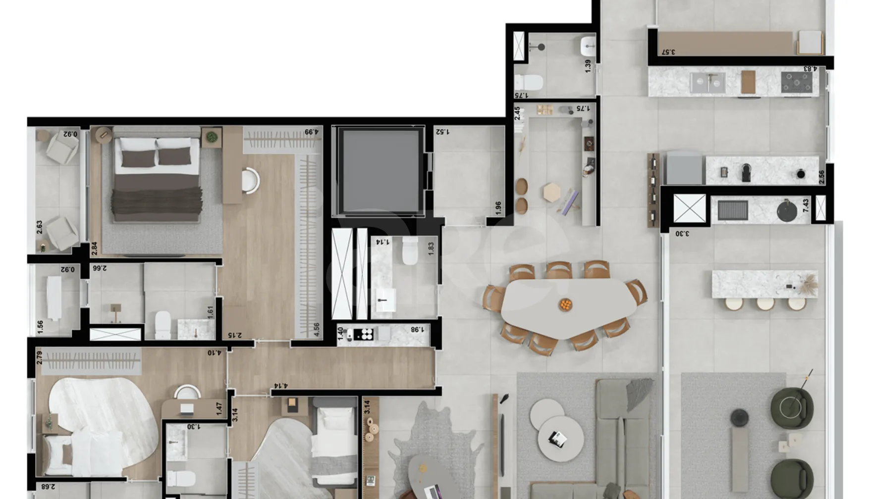 Planta — Apartamento 182 m²