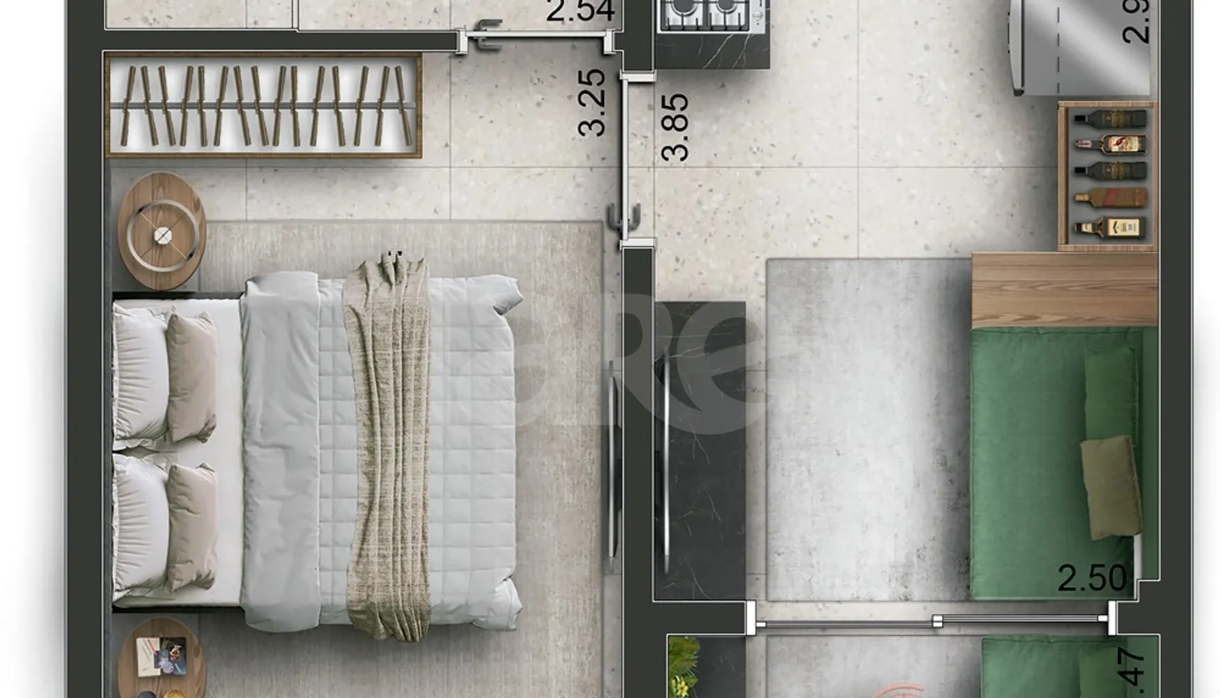 Planta — Apartamento 30,33 m²