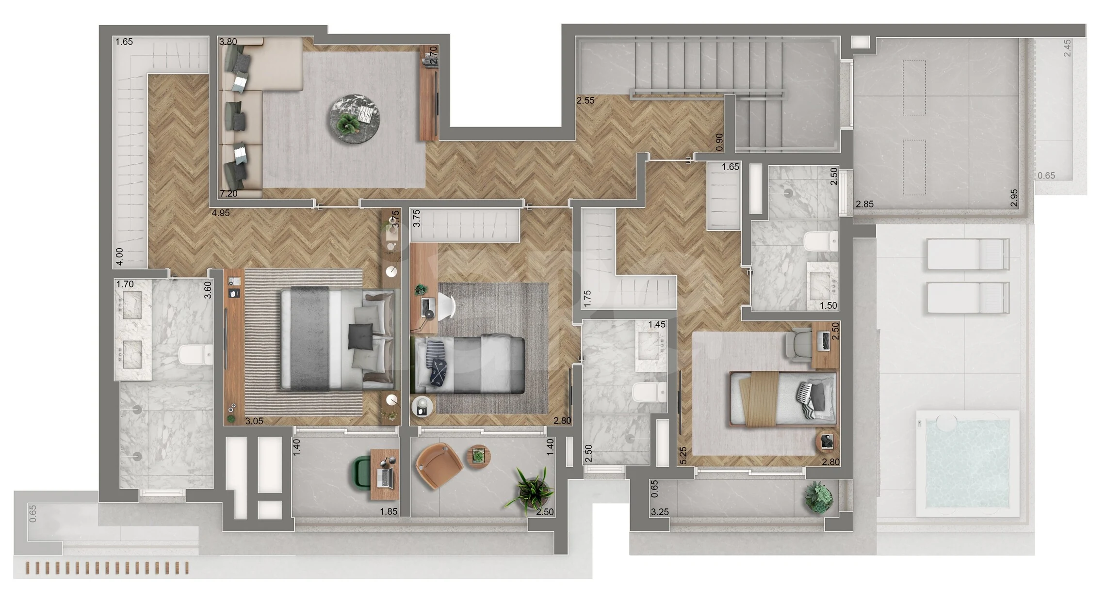 Planta — Cobertura Duplex 246,5 m²