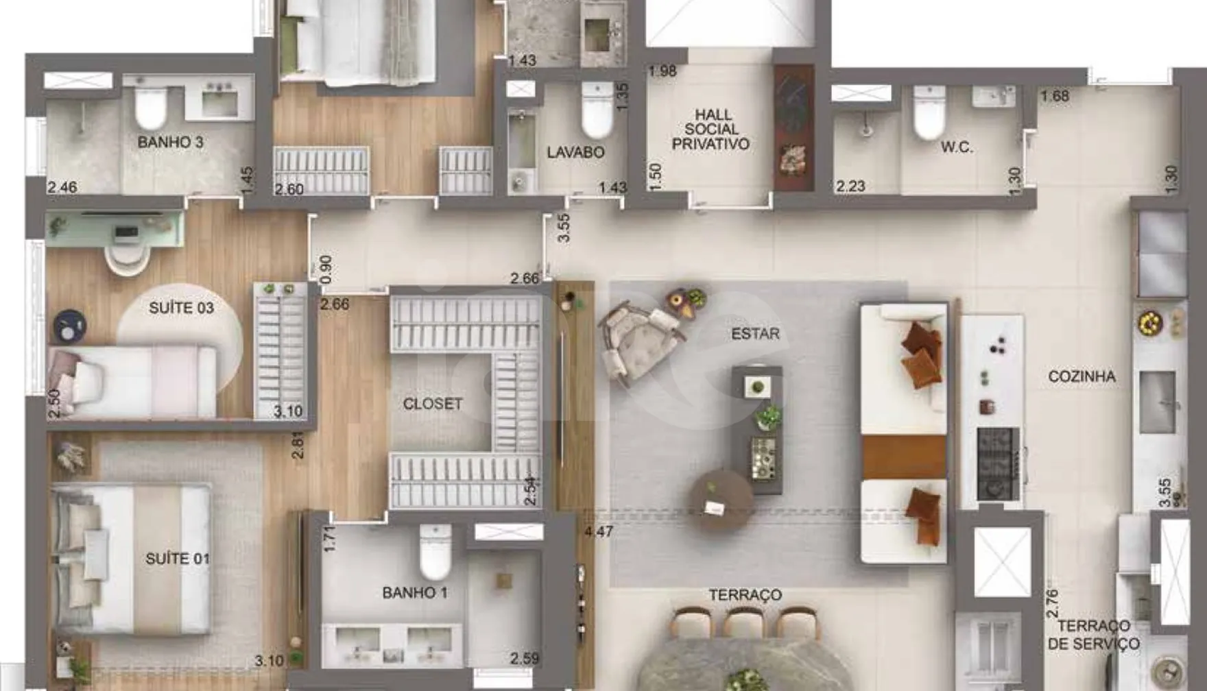Planta — Garden 142,76 m²
