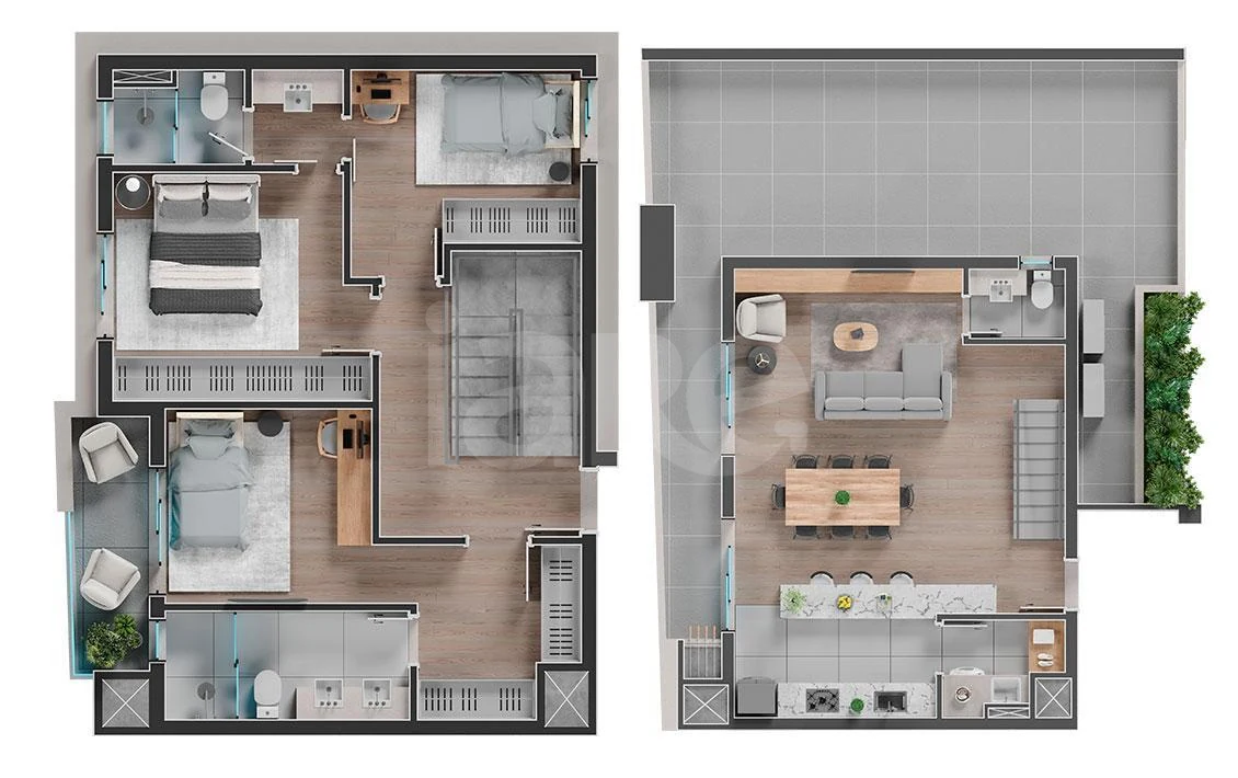 Planta — Cobertura Duplex 161,86 m²