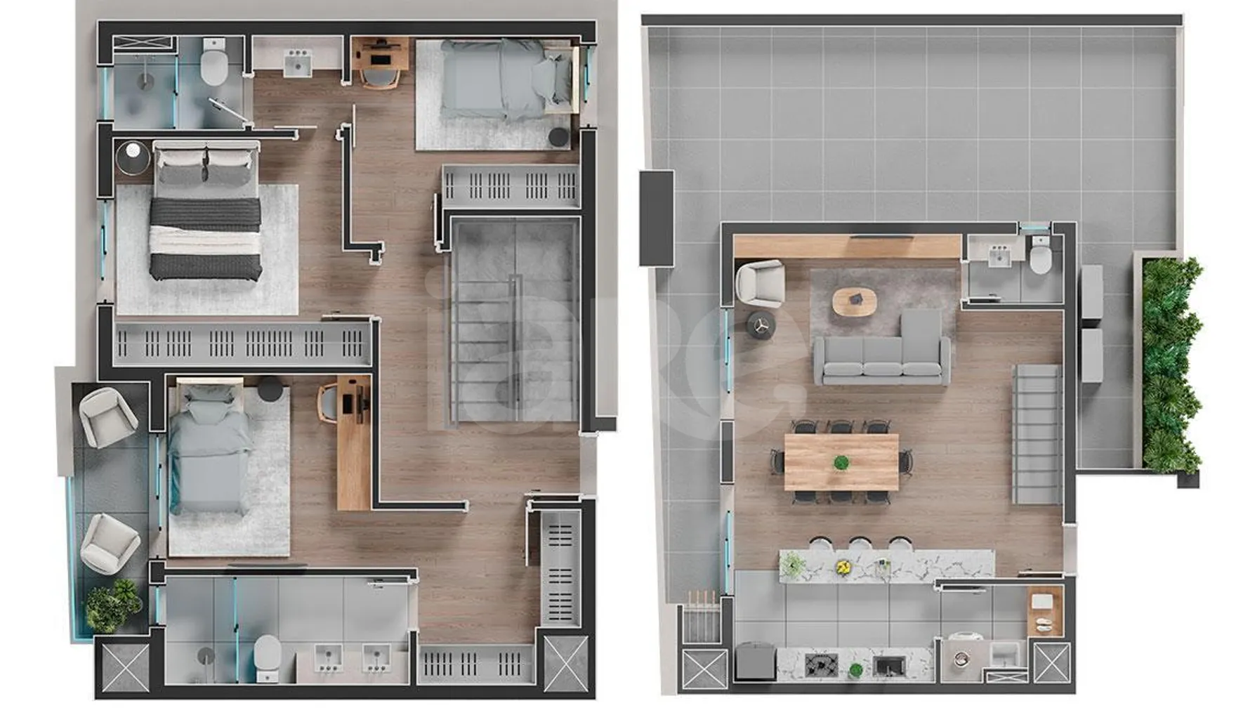 Planta — Cobertura Duplex 161,86 m²