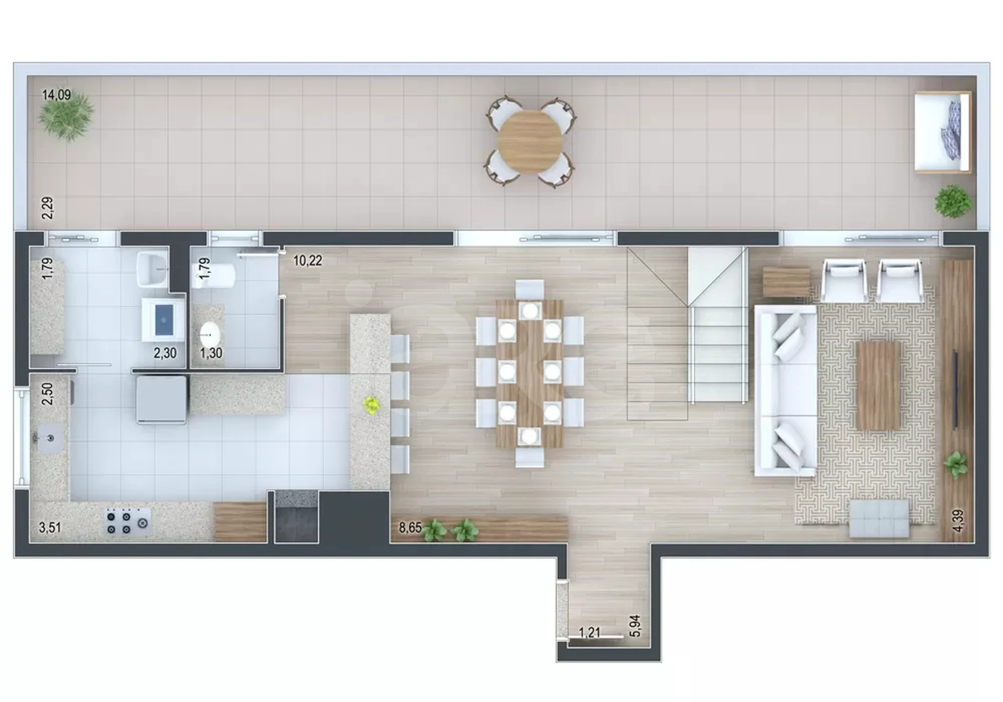 Planta — Cobertura Duplex 171,41 m²