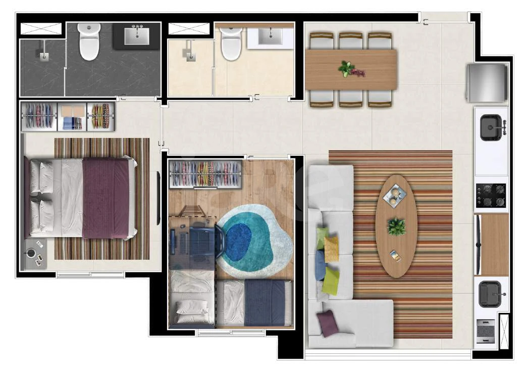 Planta — Apartamento 47 m²