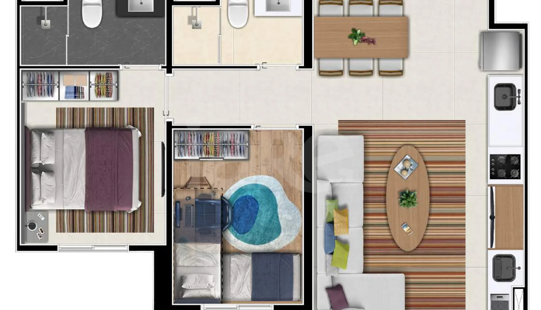 Planta — Apartamento 47 m²
