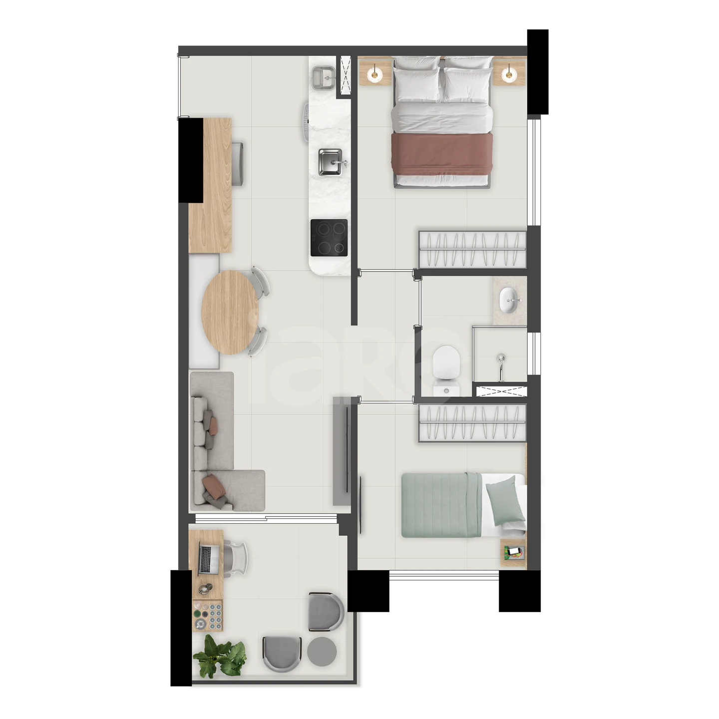 Planta — Apartamento 41,13 m²