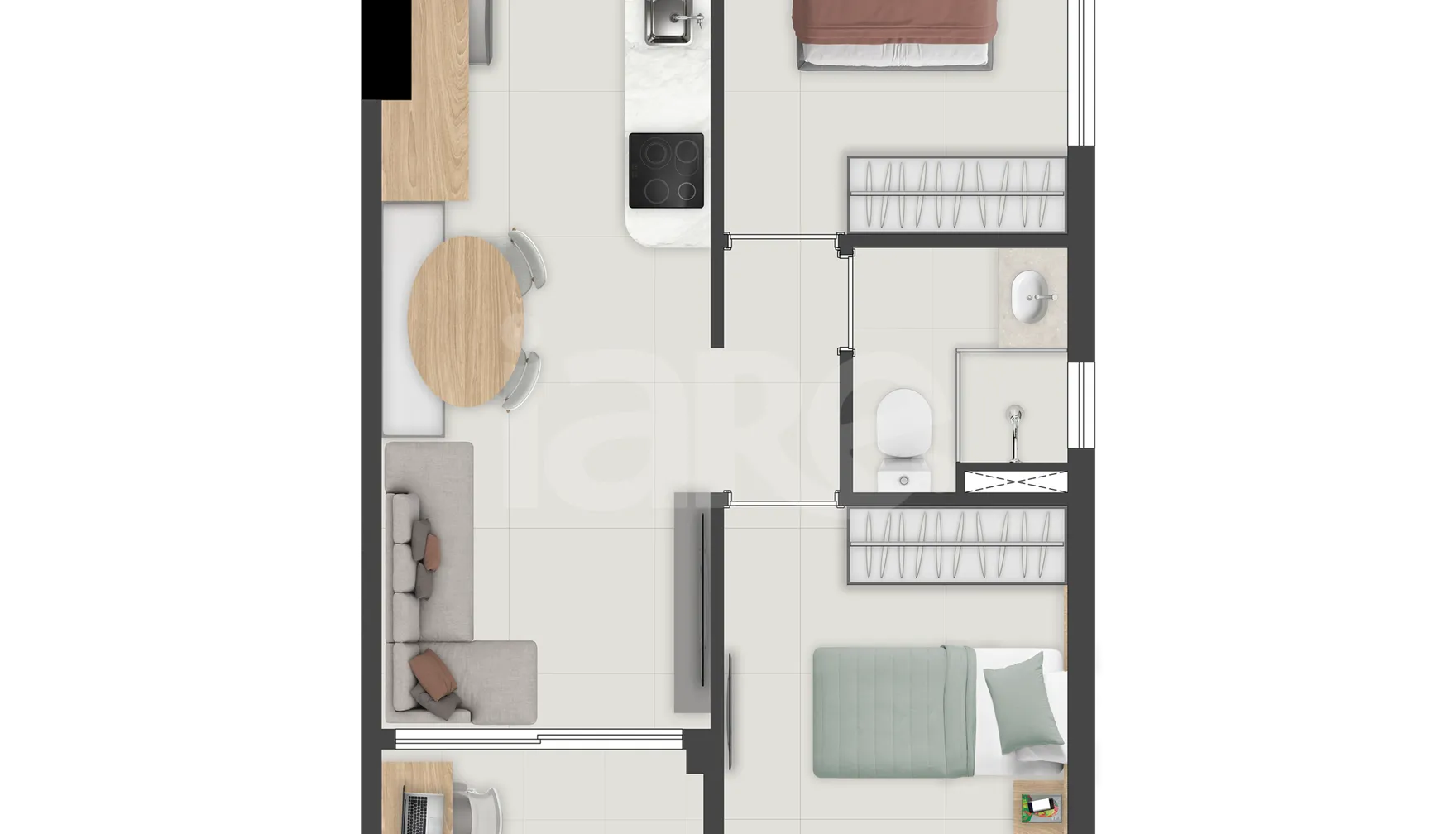 Planta — Apartamento 41,13 m²