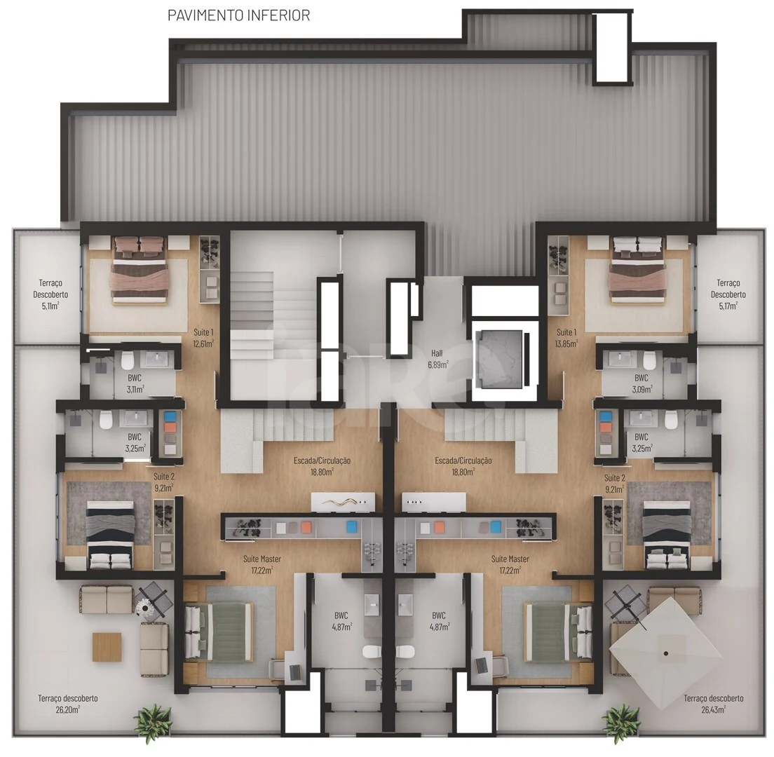 Planta — Implantação Coberturas | Pvto Inferior