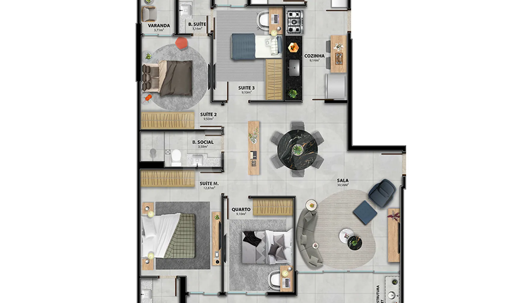 Planta — Apartamento 149,62 m²