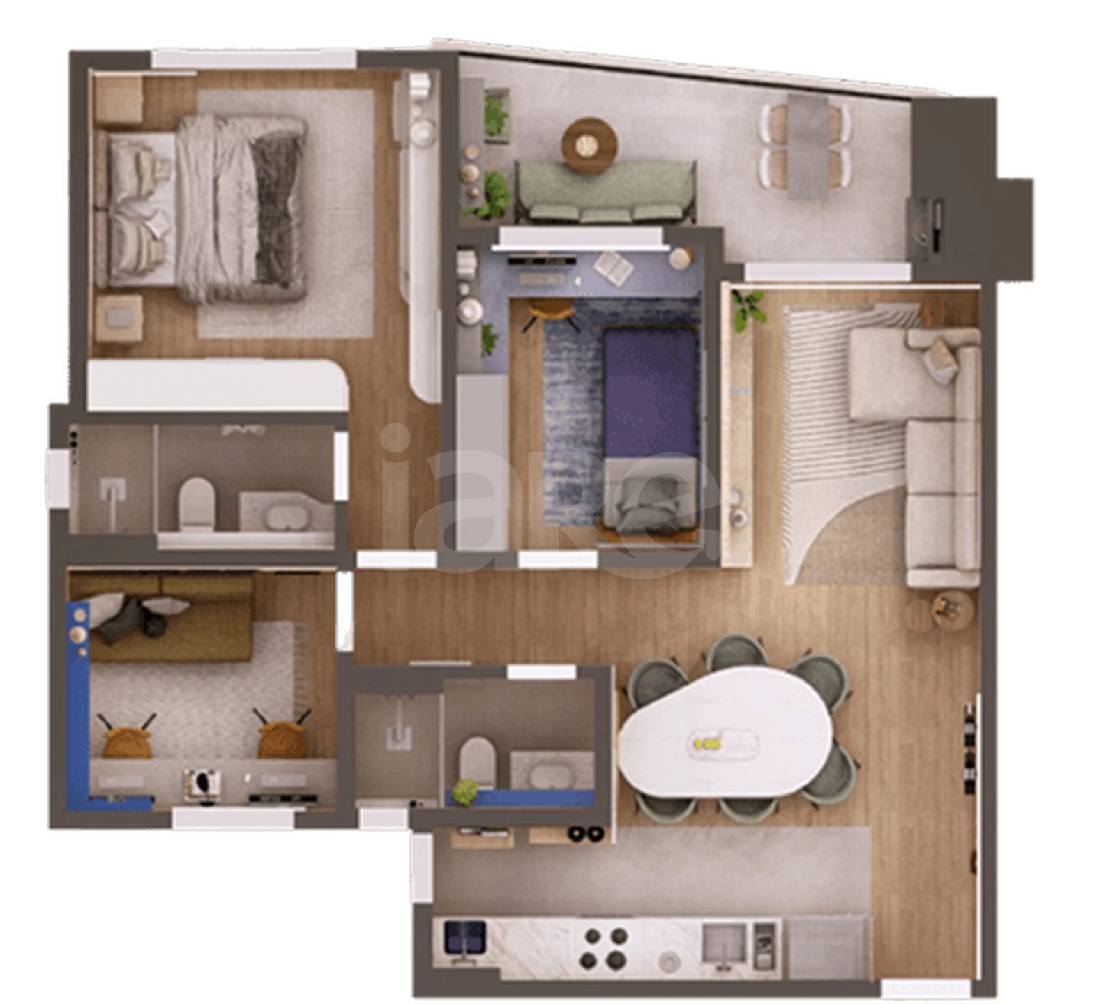 Planta — Apartamento 75,14 m²
