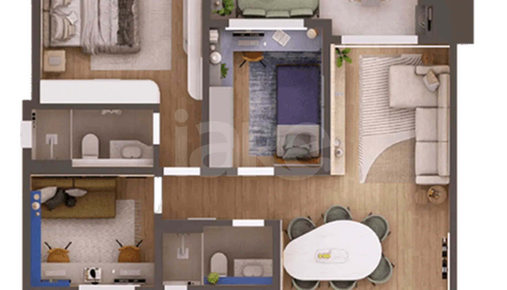 Planta — Apartamento 75,14 m²