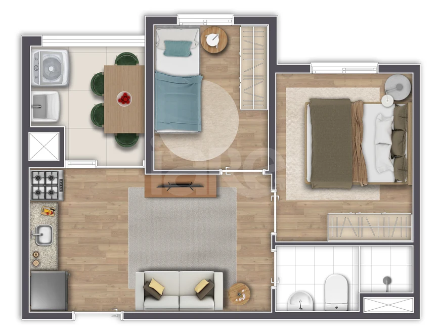 Planta — Apartamento 36,13 m²