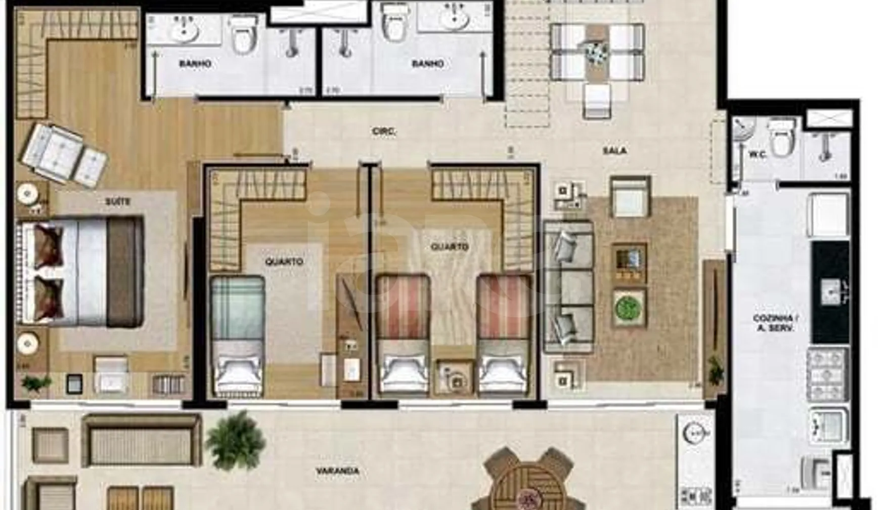 Planta — Cobertura Duplex 265,73 m²