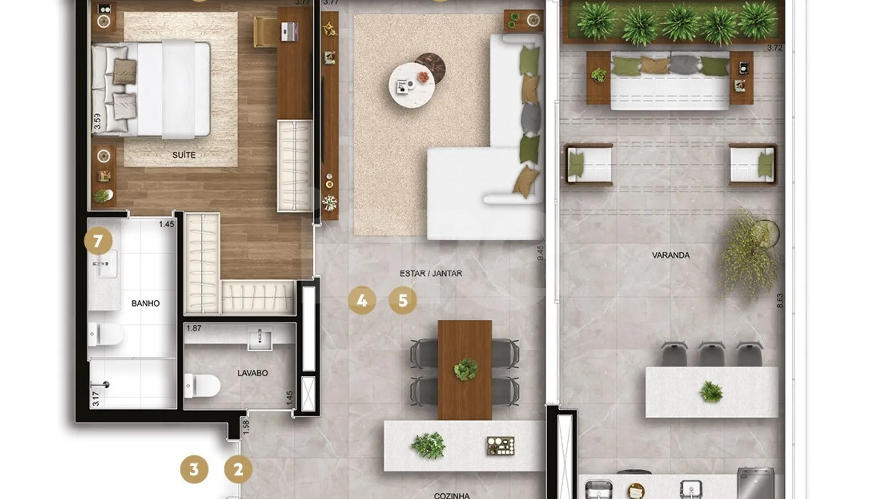 Planta — Garden 108,3 m²