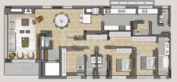 Planta — Apartamento 192,6 m²