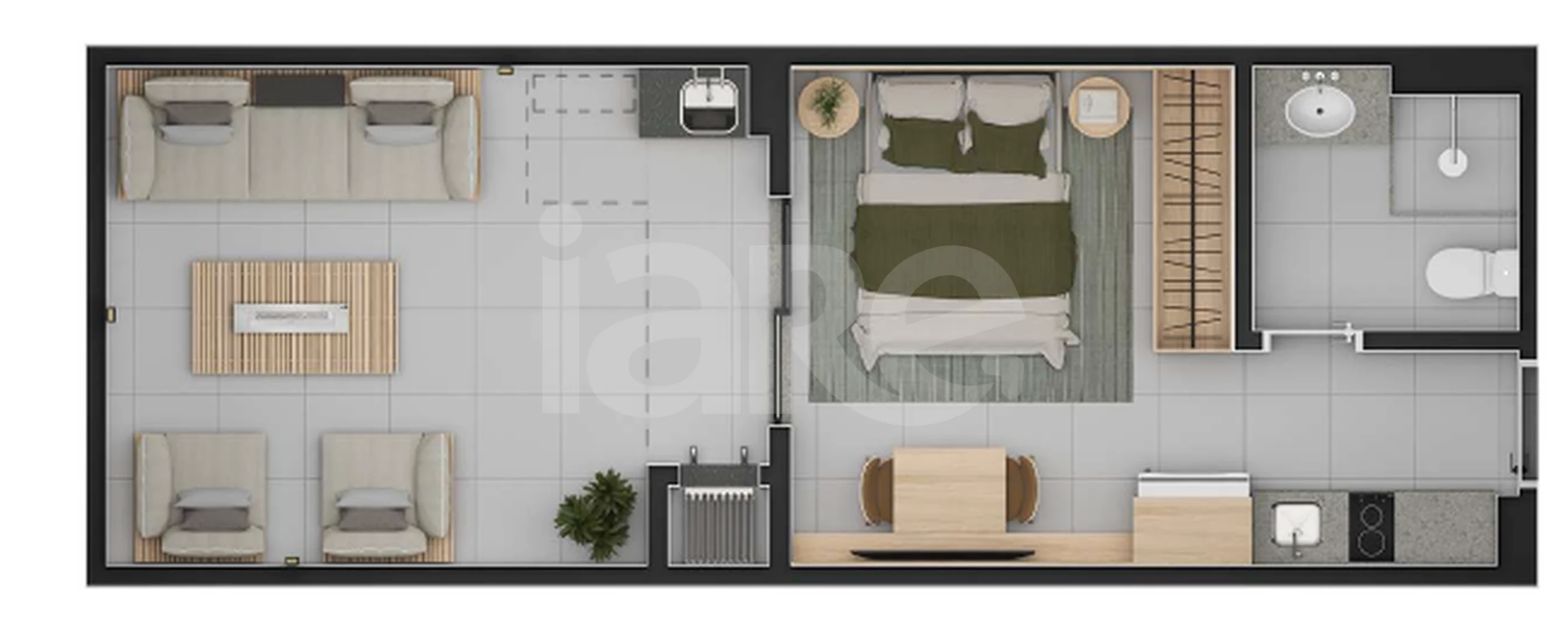 Planta — Apartamento 34,8 m²