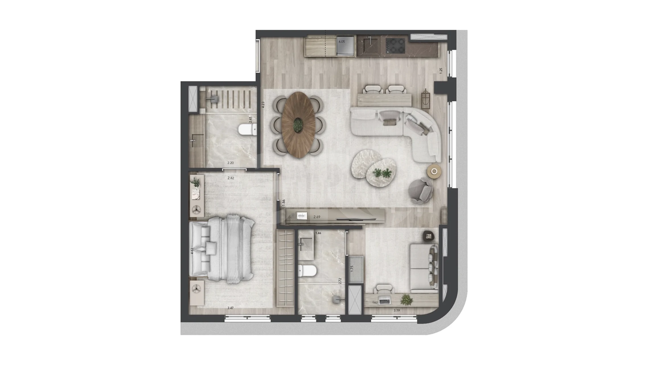 Planta — Apartamento 78 m²