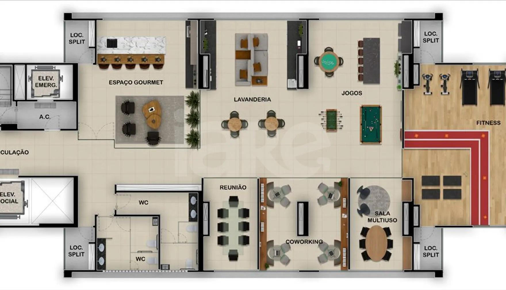 Planta — Pavimento lazer