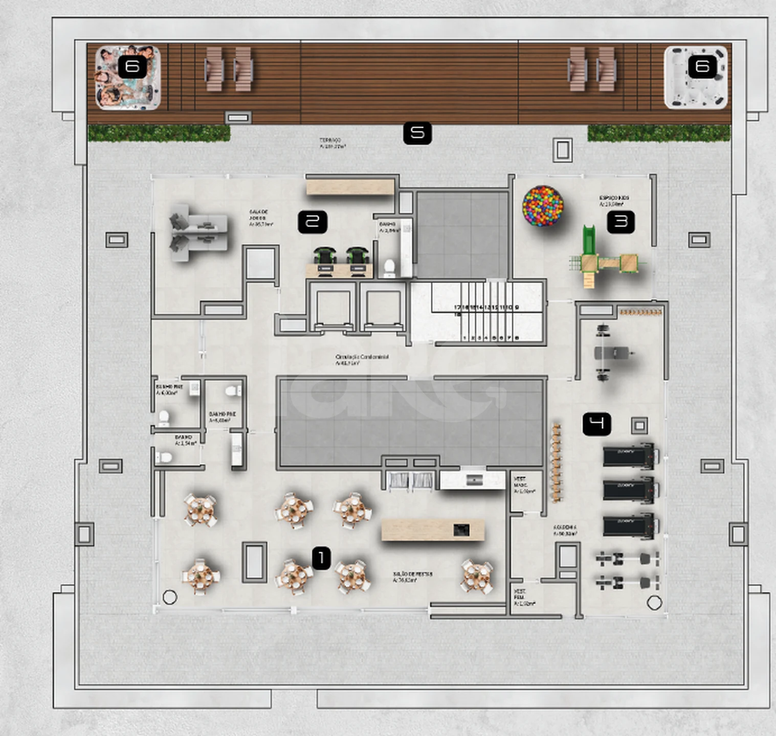Planta — Pavimento lazer