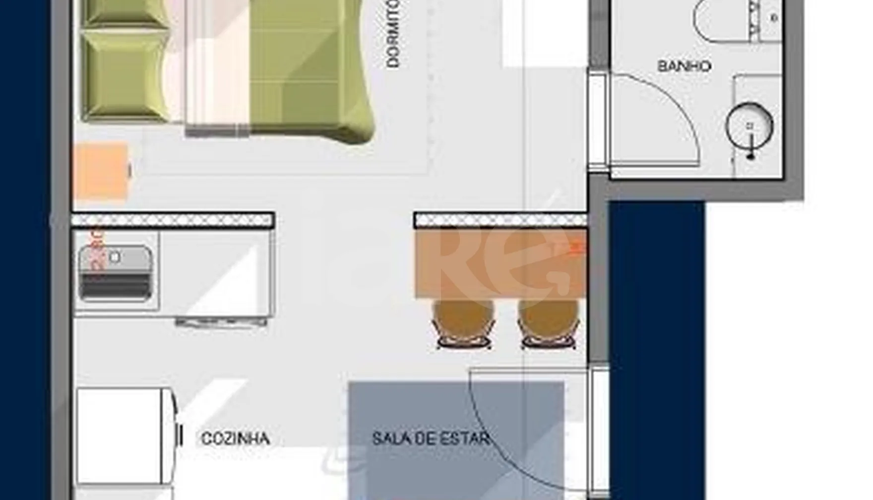 Planta — Apartamento 27 m²