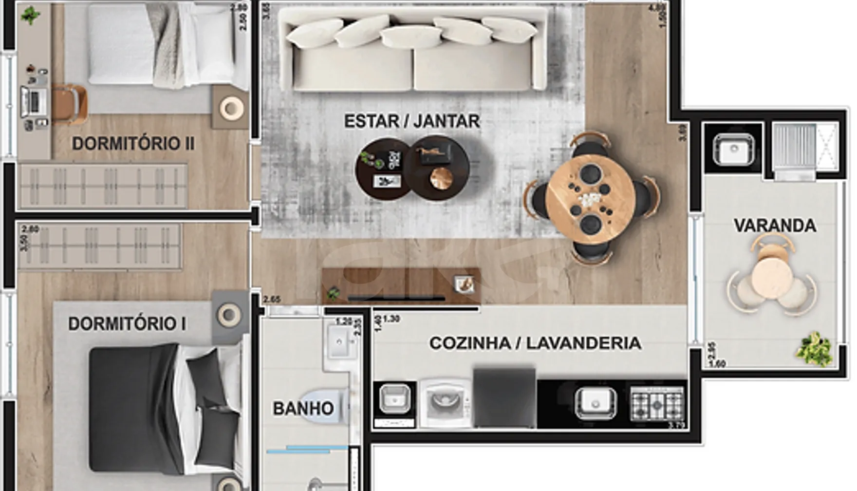 Planta — Apartamento 55,15 m²